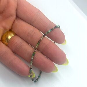 Micro Faceted African Turquoise Stretch Bracelet